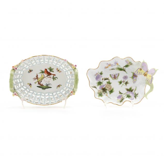 two-herend-porcelain-serving-pieces