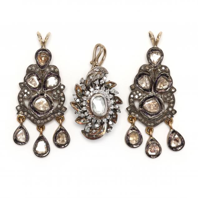 three-diamond-set-pendants