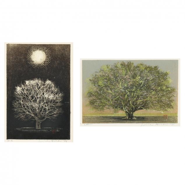 joichi-hoshi-japanese-1913-1979-two-woodblock-prints
