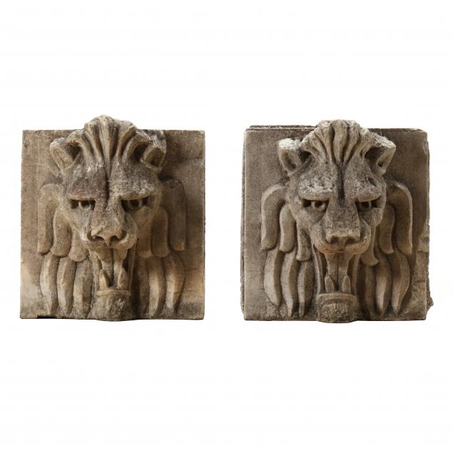 an-impressive-pair-of-art-deco-carved-marble-lion-head-mascarons