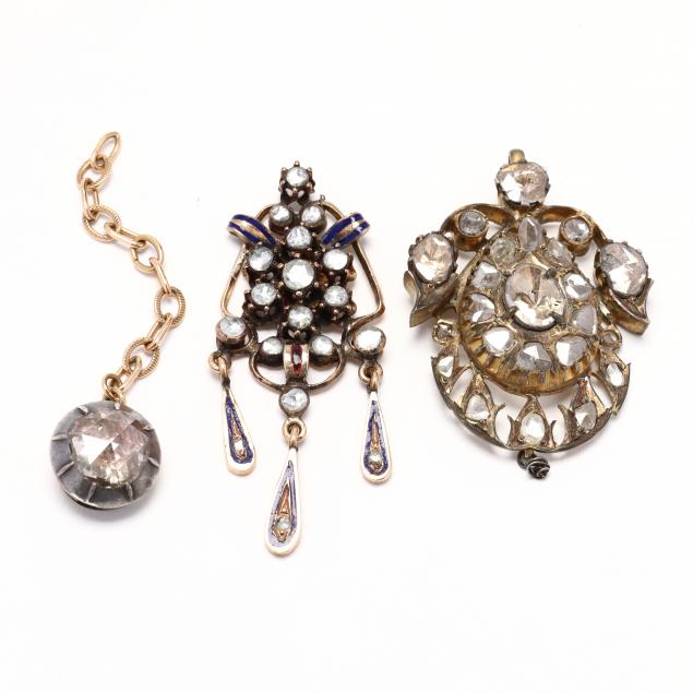 three-diamond-set-pendants