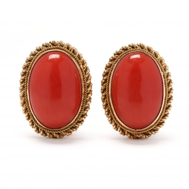 pair-of-gold-and-coral-earrings