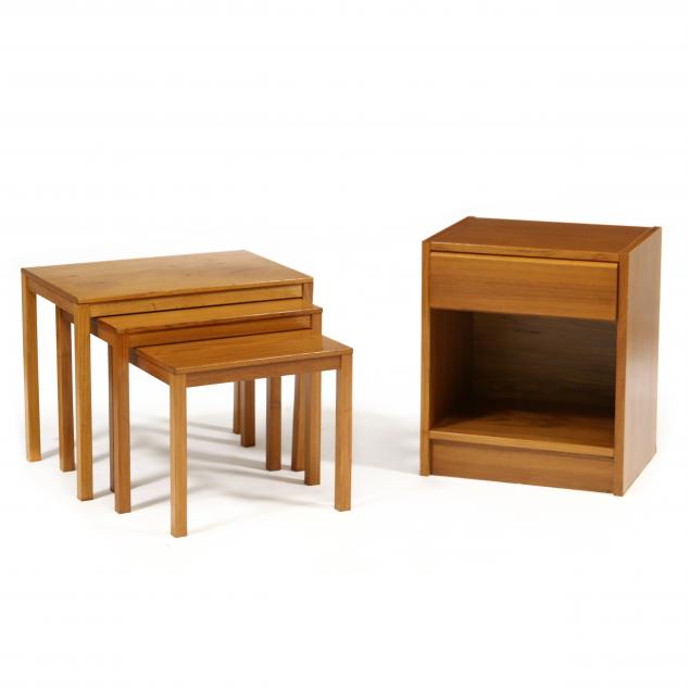danish-teak-nesting-table-and-one-drawer-stand