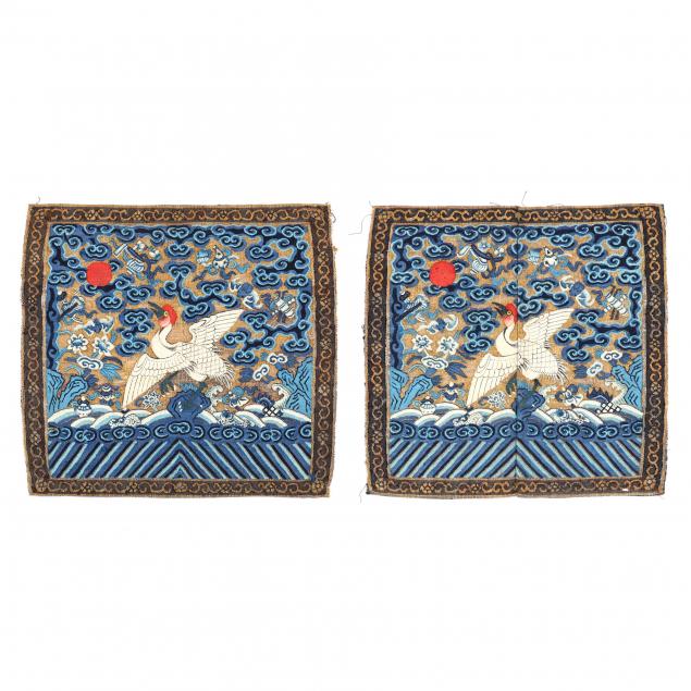 a-pair-of-chinese-kesi-first-civil-rank-badges-with-cranes