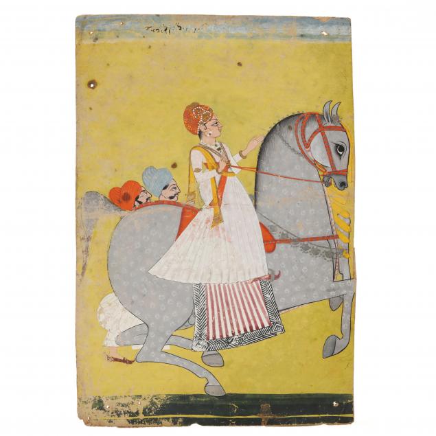 an-indian-miniature-painting-of-prince-zalim-singh-on-horseback
