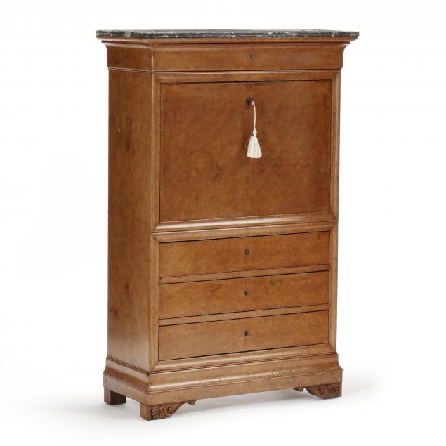 louis-philippe-marble-top-birds-eye-maple-secretaire-a-abbatant