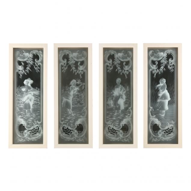 four-shadowbox-framed-etched-panels-of-the-four-seasons