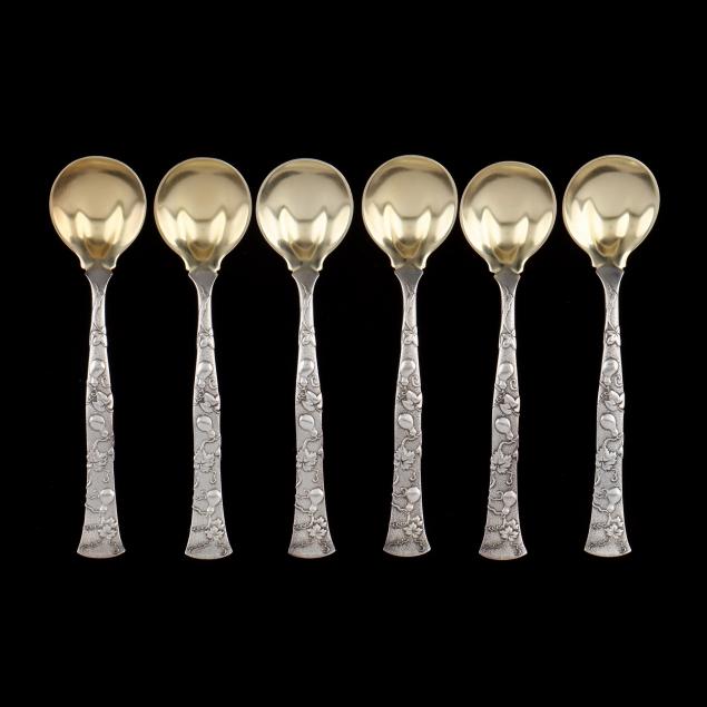 six-tiffany-co-i-vine-gourd-i-sterling-silver-old-style-ice-cream-spoons