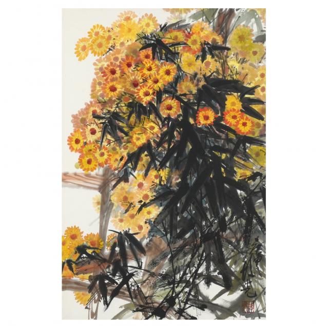 a-chinese-painting-of-yellow-chrysanthemums