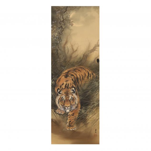 a-japanese-painting-of-a-prowling-tiger