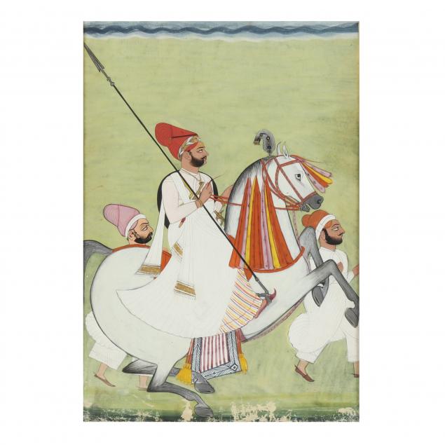 an-indian-miniature-painting-of-ruler-on-horseback