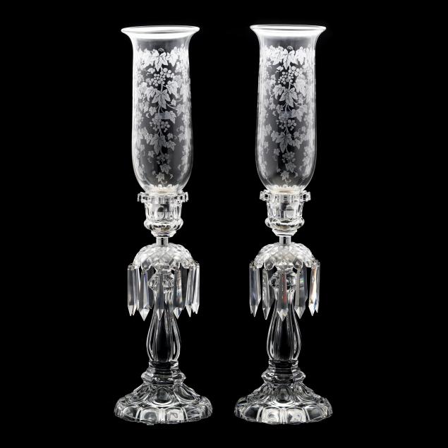st-louis-pair-of-crystal-drop-prism-candlesticks-with-hurricane-shades