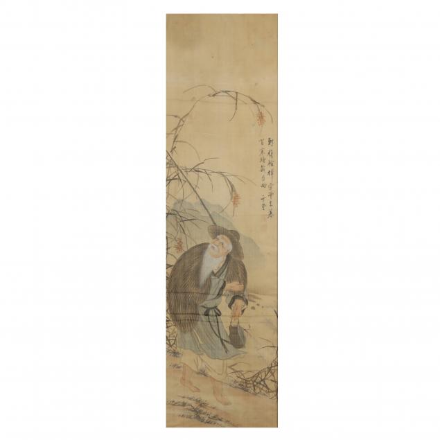 a-painting-of-a-fisherman-on-silk