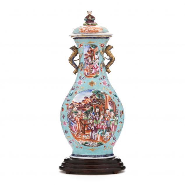 a-large-chinese-export-porcelain-turquoise-chicken-skin-ground-vase-with-cover