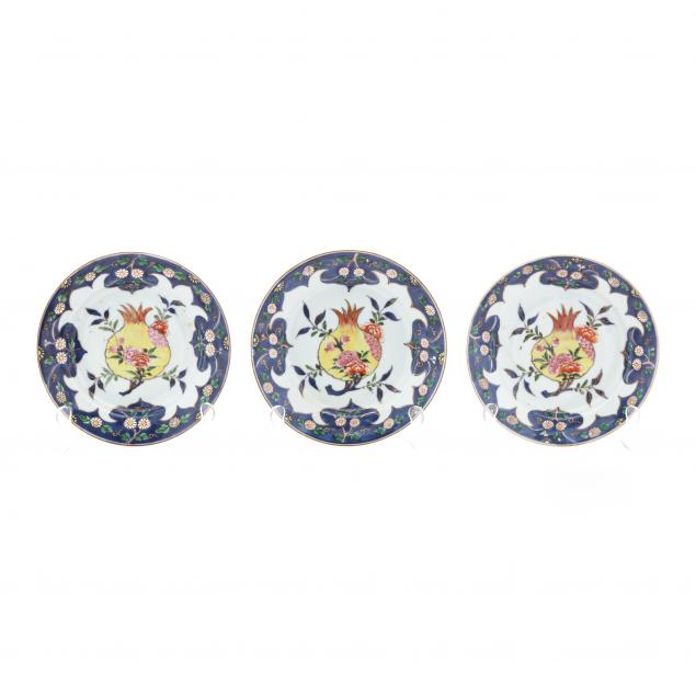 three-chinese-export-porcelain-pomegranate-plates-made-for-persian-market