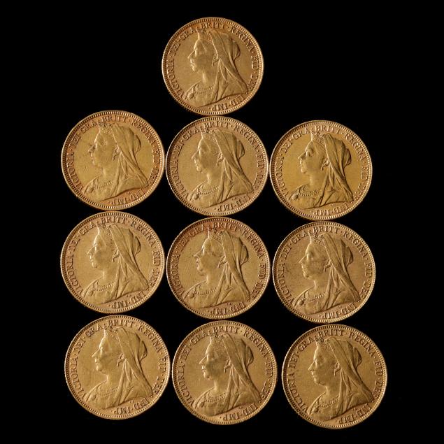 great-britain-ten-10-late-victorian-gold-sovereigns