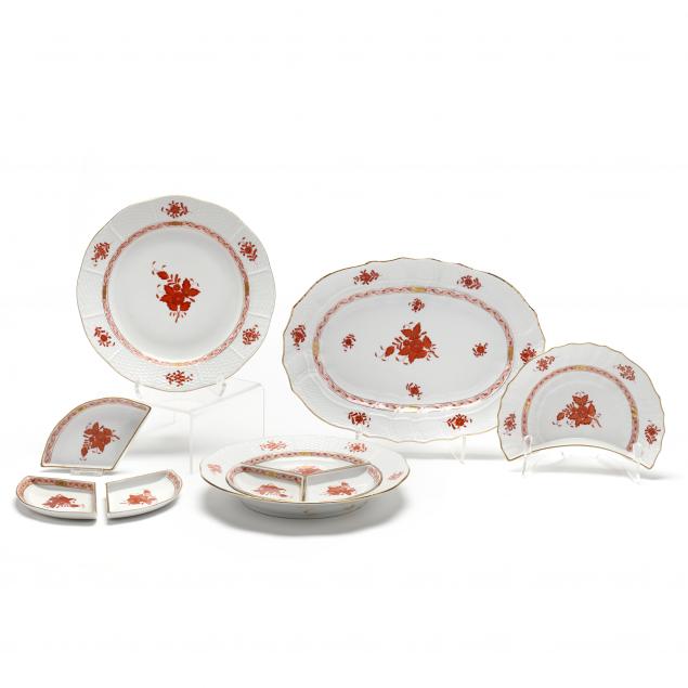 four-herend-serving-pieces-i-chinese-bouquet-rust-i