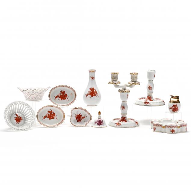 herend-porcelain-table-accessory-group