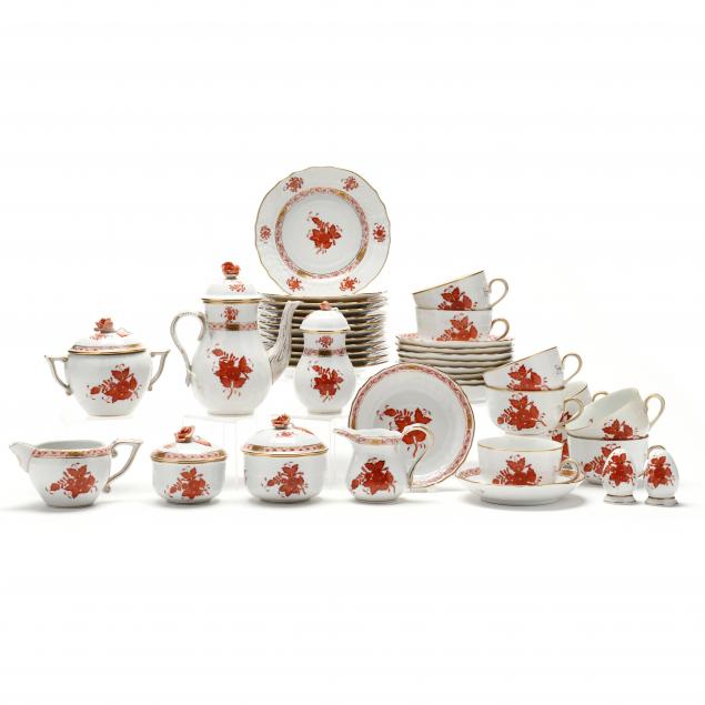 herend-chinese-bouquet-rust-i-large-group-of-assorted-table-accessories