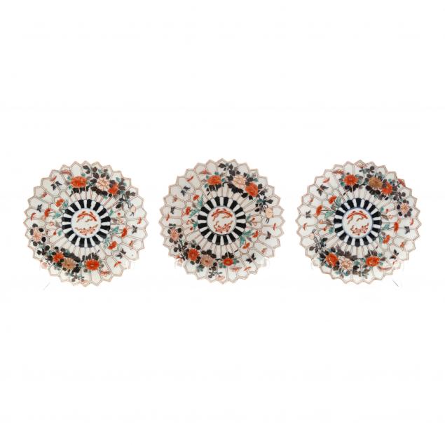 a-group-of-three-unusual-imari-lotus-plates