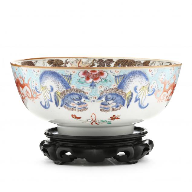 a-chinese-export-porcelain-punch-bowl-with-mythical-beasts