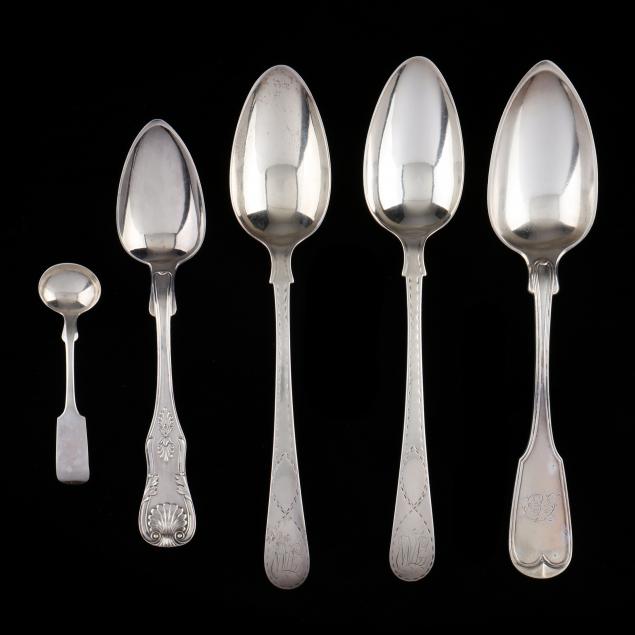 assortment-of-american-coin-silver-spoons