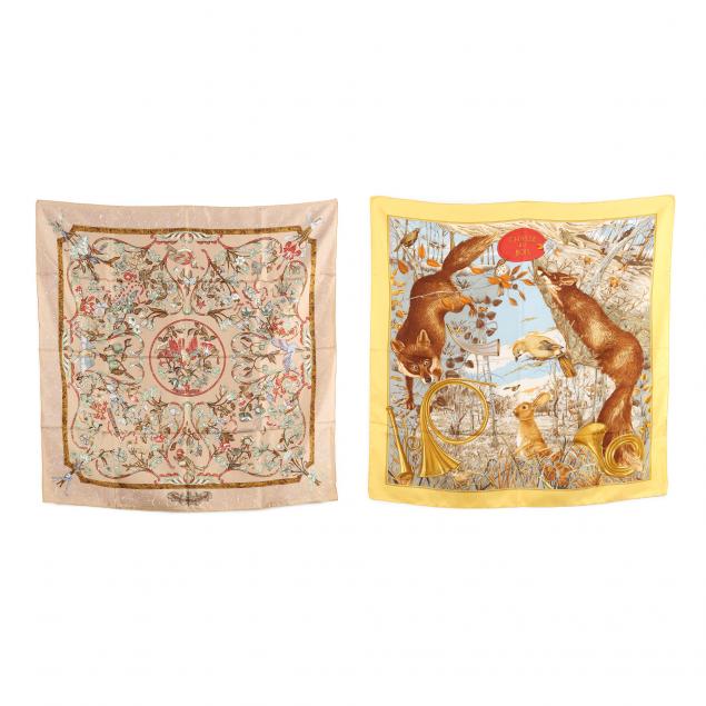 two-hermes-silk-scarves