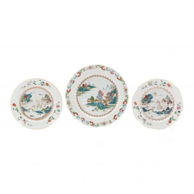 a-group-of-chinese-export-porcelain-pavilion-plates