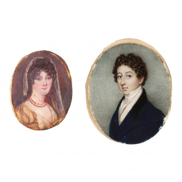 two-framed-portrait-miniatures-of-19th-century-sitters