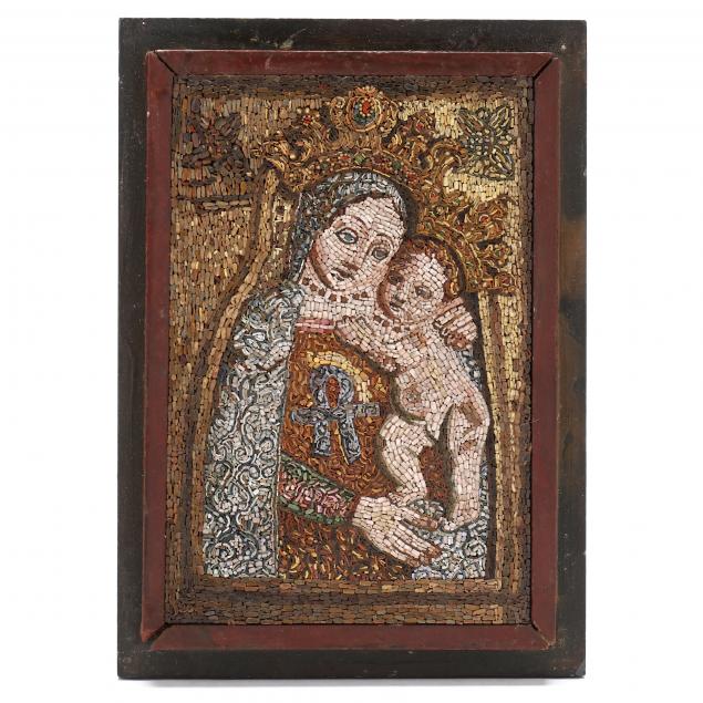 antique-italian-micro-mosaic-of-the-madonna-child