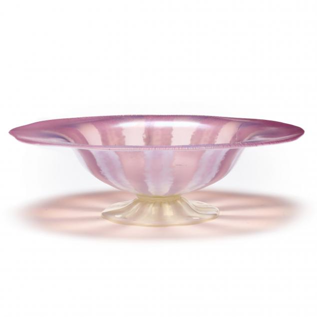 l-c-tiffany-favrille-pastille-glass-pedestal-bowl-as-is