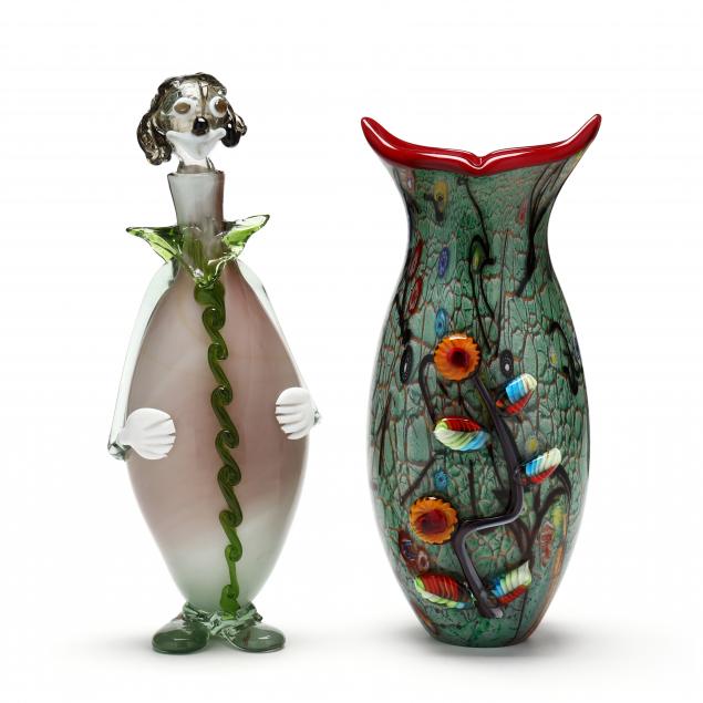 large-murano-glass-vase-and-clown-decanter
