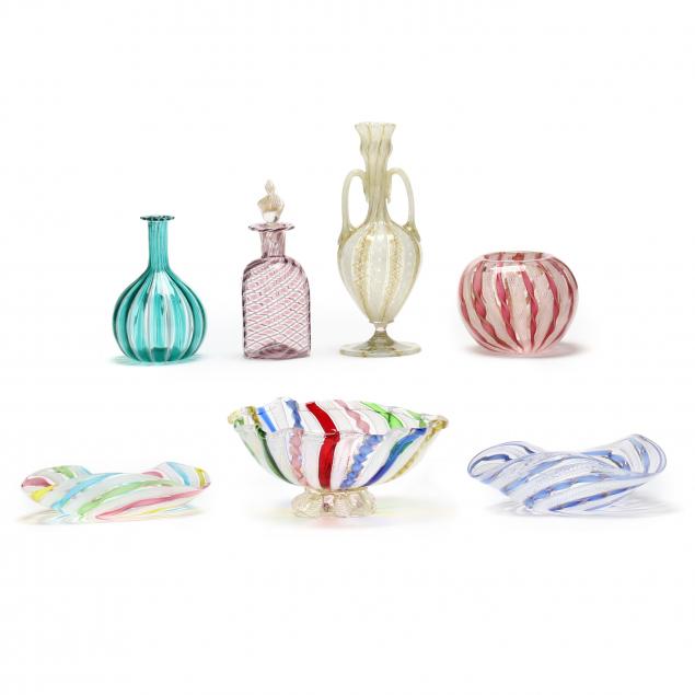 seven-pieces-of-latticino-cabinet-glass-objects
