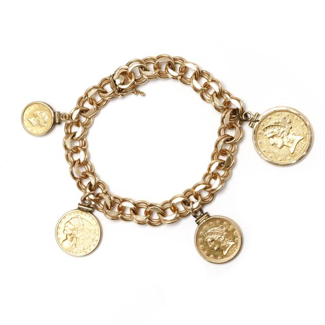 gold-charm-bracelet-with-four-gold-coin-charms
