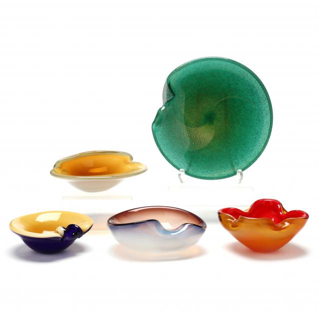 five-mid-century-murano-glass-bowls