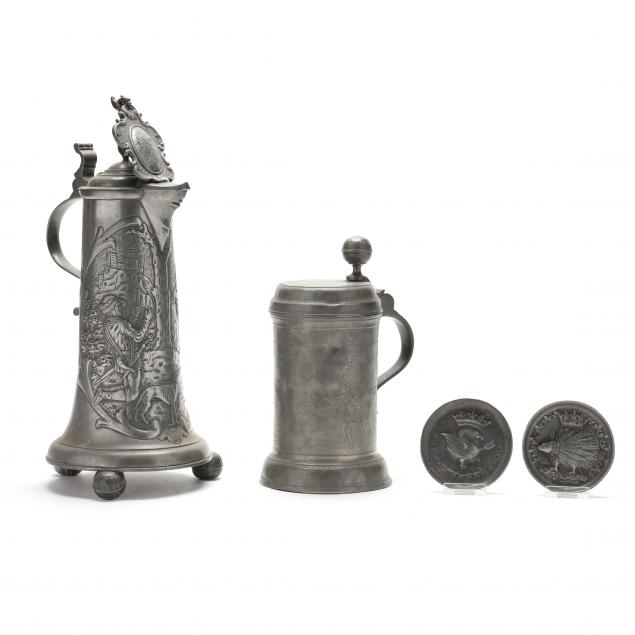 group-of-antique-continental-pewter