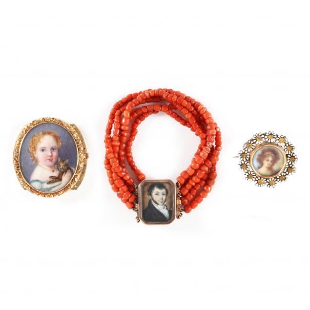 three-19th-century-portrait-miniatures-in-jewelry-mounts