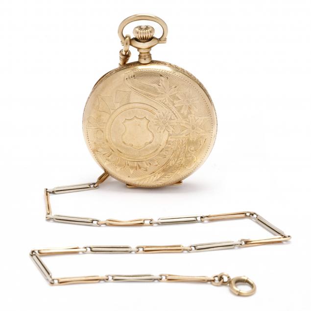 gold-pocket-watch-and-bi-color-chain-elgin