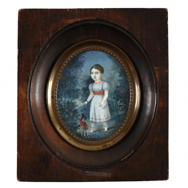 french-school-19th-century-signed-miniature-of-a-young-girl-with-marionette