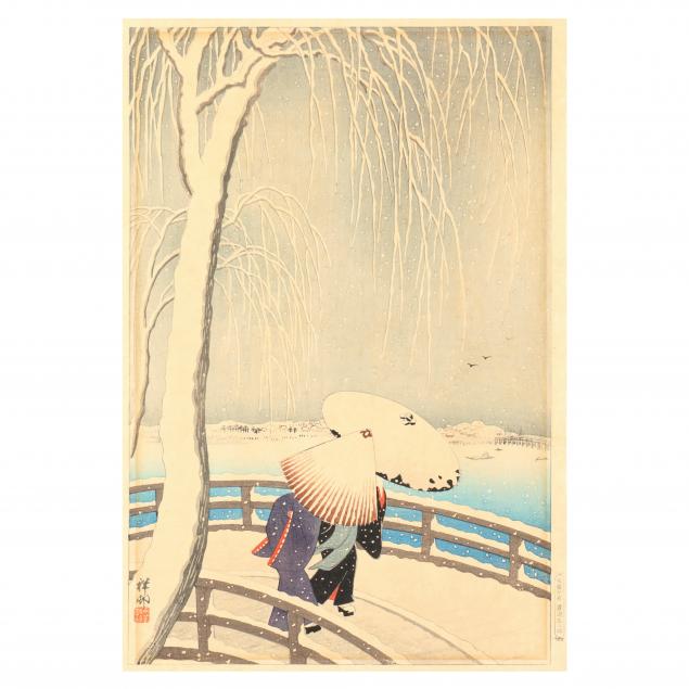 ohara-koson-shoson-japanese-1877-1945-i-snow-on-willow-bridge-i