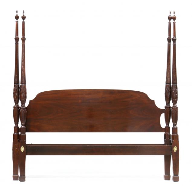 stickley-federal-style-carved-mahogany-tall-post-king-size-bed