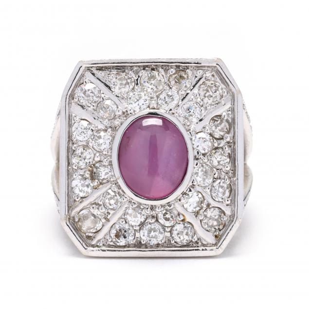 white-gold-pink-star-sapphire-and-diamond-ring-deluca