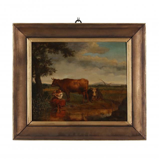 french-school-19th-century-pastoral-landscape-with-figure-and-cattle
