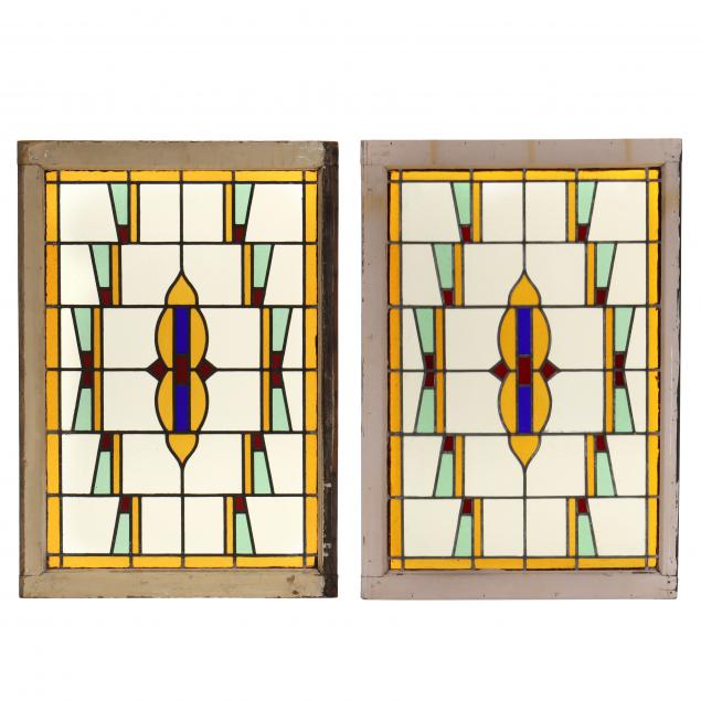 pair-of-english-art-deco-stained-glass-windows