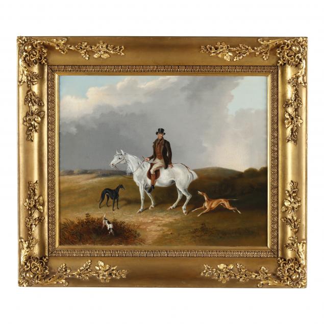 english-school-19th-century-hunter-with-greyhounds