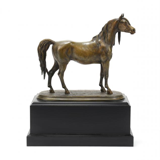 a-continental-patinated-bronze-sculpture-of-an-arabian-stallion