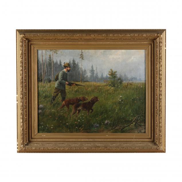 gustave-wiegand-american-1886-1973-hunter-with-german-shorthaired-pointers