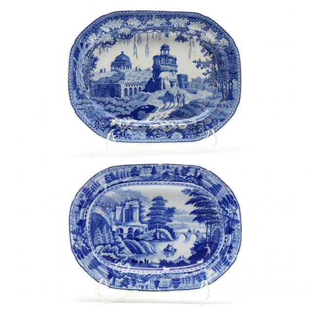 two-antique-transfer-printed-blue-and-white-platters