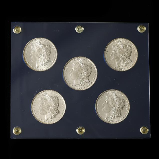set-of-five-5-different-uncirculated-morgan-silver-dollars-for-the-year-1878