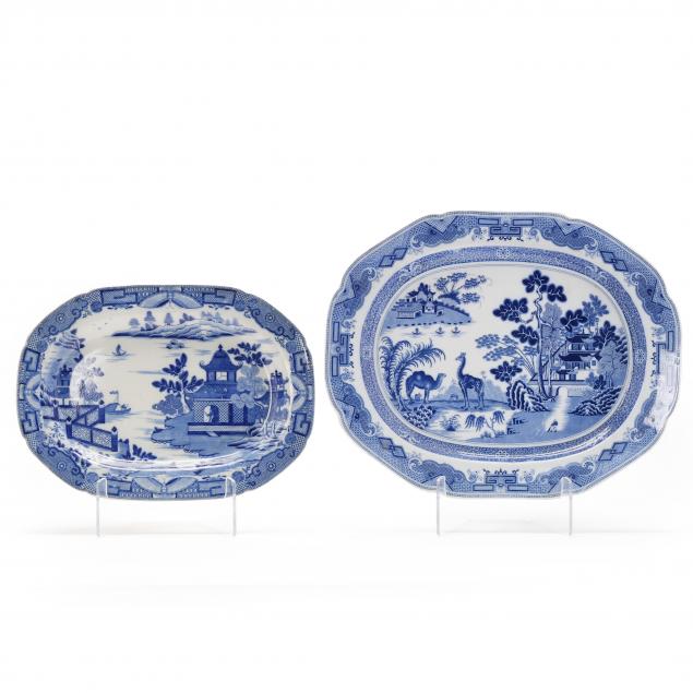 two-antique-blue-and-white-platters